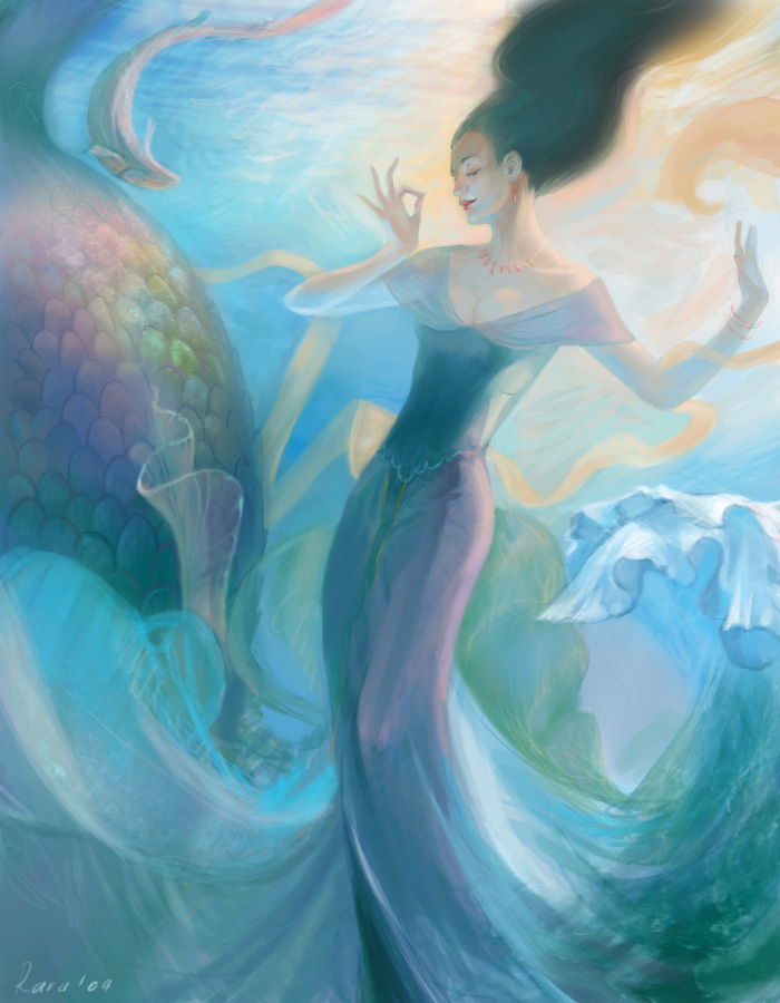 700x900 Sea Goddess By Toru Meow - Sea Goddess Painting