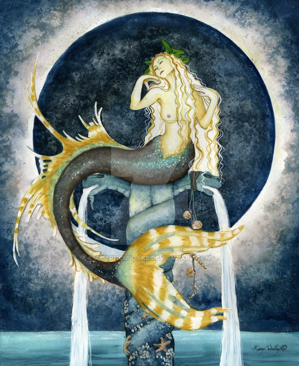 600x734 Calypso The Sea Goddess By Acorncupcake - Sea Goddess Painting