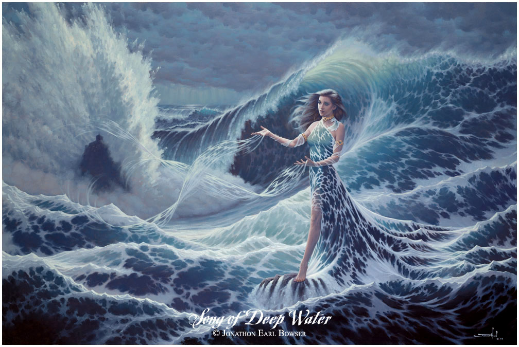 1008x675 Song Of Deep Water - Sea Goddess Painting