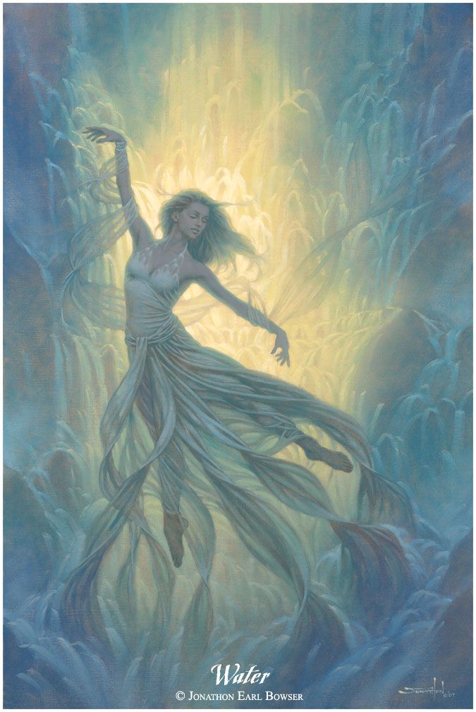 675x1008 An Oil Painting Of The Elemental Goddess Of The Waters - Sea Goddess Painting