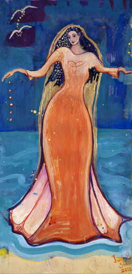 266x550 Fand Goddess Of The Sea A Shapeshifter For Samhain By Judith Shaw - Sea Goddess Painting