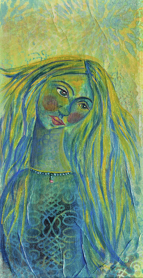 463x900 Goddess Of The North Sea Painting By Donna Blackhall - Sea Goddess Painting