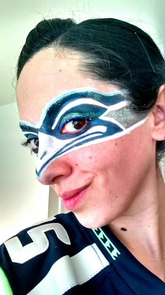 540x960 Seattle Seahawk Face Paint! Face Painting Face - Sea Hawk Painting