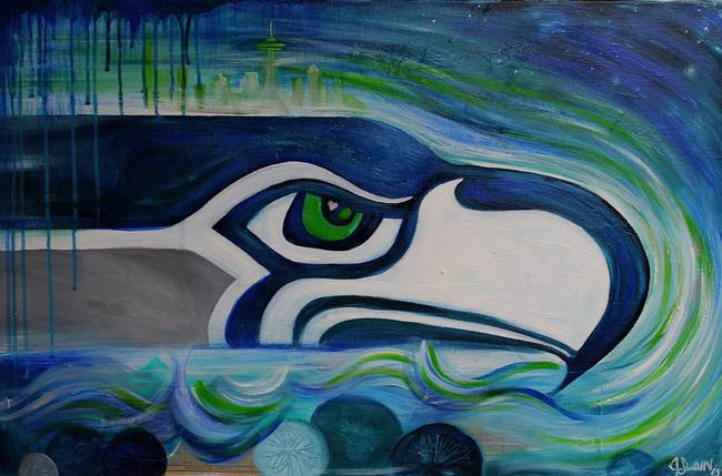 650x429 Stunning Seahawk Acrylic Painting Reproductions For Sale On Fine - Sea Hawk Painting