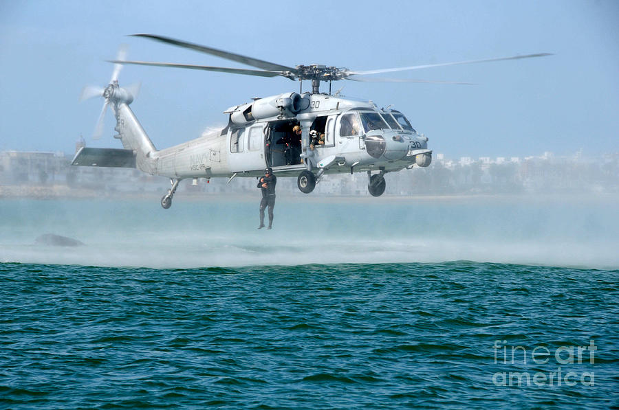 900x597 U.s. Navy Sh 60s Sea Hawk Helicopter Painting By Celestial Images - Sea Hawk Painting