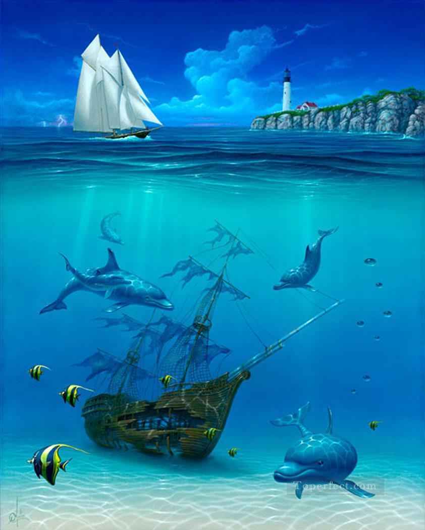 842x1050 Sail Away Under Sea Landscape Painting - Sea Landscape Painting