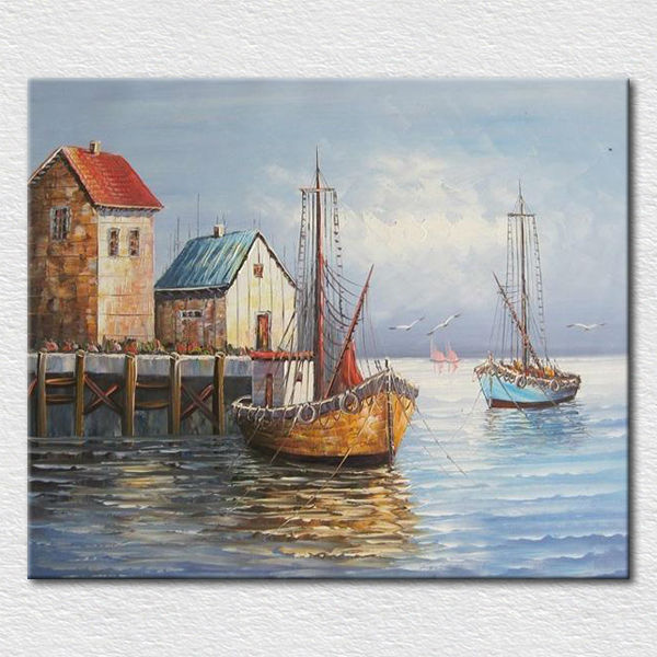 600x600 Simple Textured Sea Landscape Painting - Sea Landscape Painting