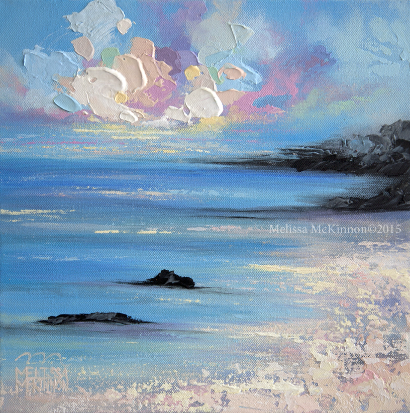 816x822 Colourful Contemporary Art Ocean Beach Abstract Landscape Painting - Sea Landscape Painting