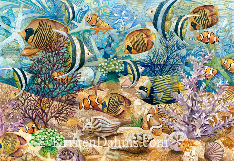 750x517 Sea Life Painting Print - Sea Life Painting
