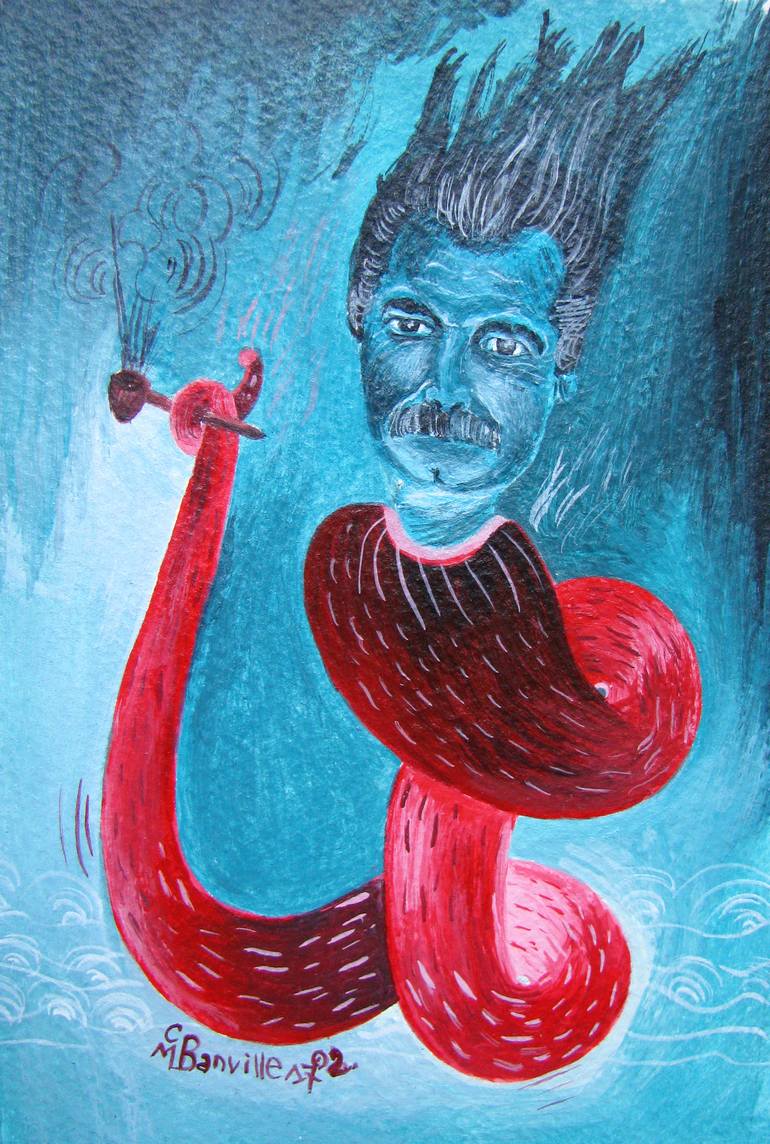 770x1144 Saatchi Art Brassens In Sea Monster Painting By - Sea Monster Painting