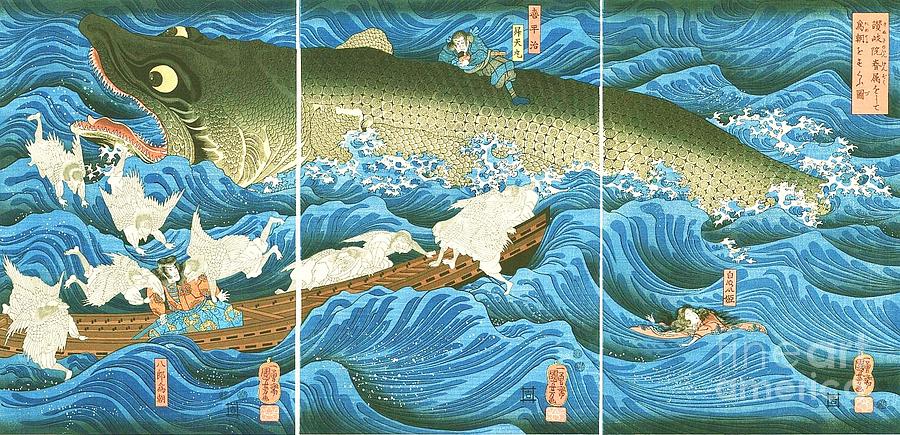 900x435 Sea Monster Painting By Pg Reproductions - Sea Monster Painting