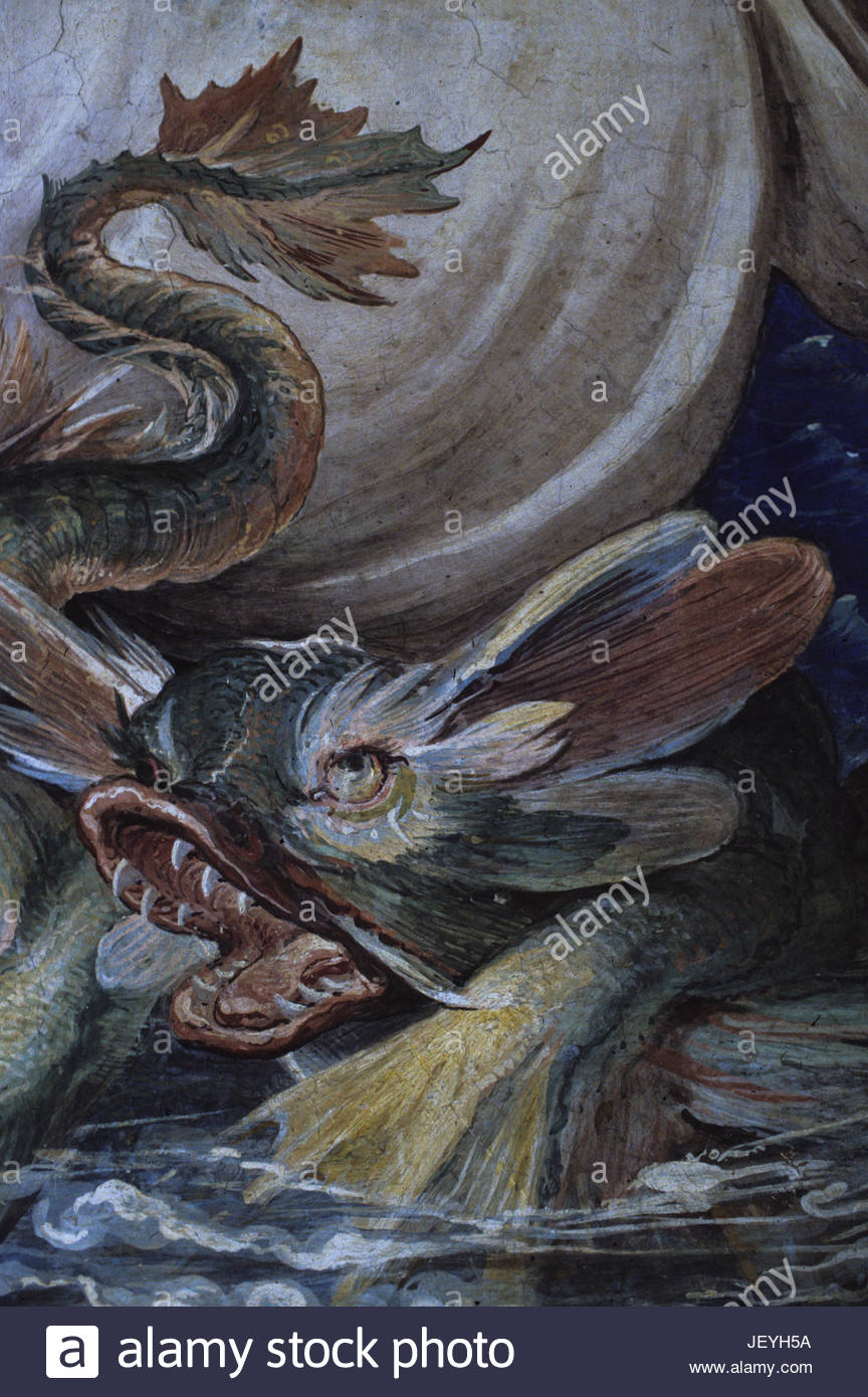 864x1390 Sea Monster, Xvi Century, Vatican Museum Stock Photo 146894310 - Sea Monster Painting