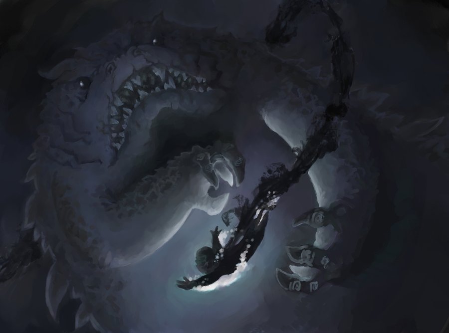 900x668 Sea Monster Painting! By Jaredsalmond - Sea Monster Painting