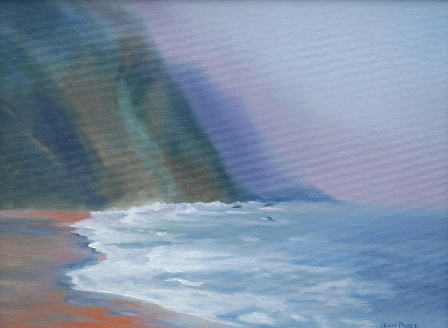 900x659 Ocean Fog Painting By Jean Peace - Sea Of Fog Painting