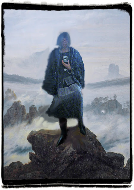 451x640 Style Imitating Art Wanderer Above The Sea Of Fog 14 Shades Of Grey - Sea Of Fog Painting