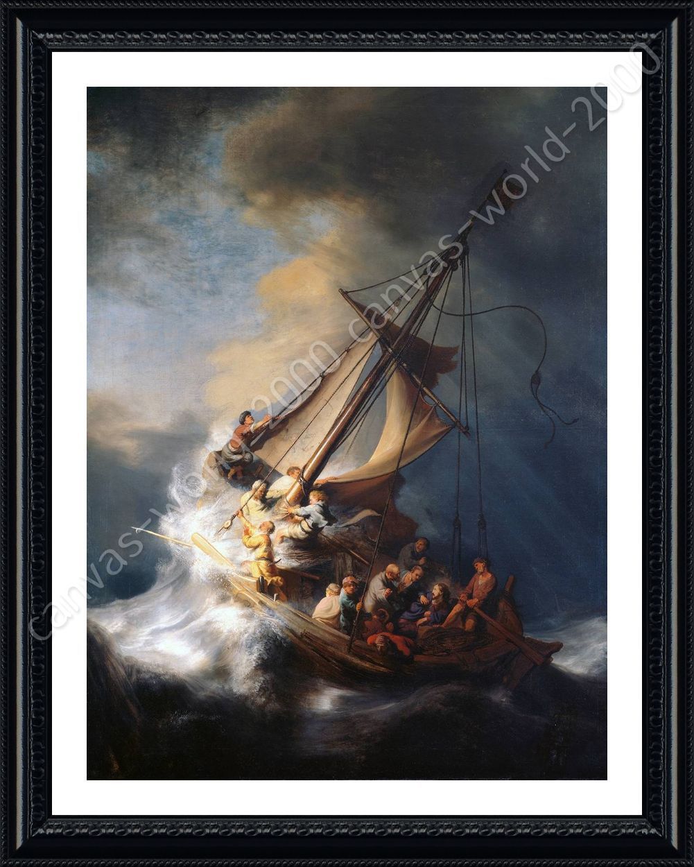 1001x1250 Framed Poster Christ In The Storm Sea Of Galilee Rembrandt Framed - Sea Of Galilee Painting