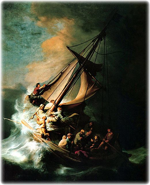 521x640 Christ In The Storm On The Sea Of Galilee, Original Oil Painting - Sea Of Galilee Painting