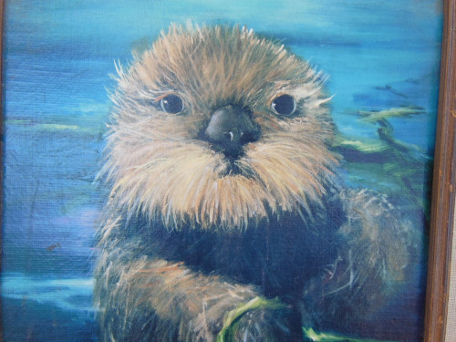 500x375 Chewbaca, The Sea Otter Painting Katsdeelite On Artfire - Sea Otter Painting