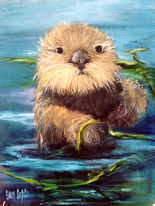 Sea Otter Painting at PaintingValley.com | Explore collection of Sea ...