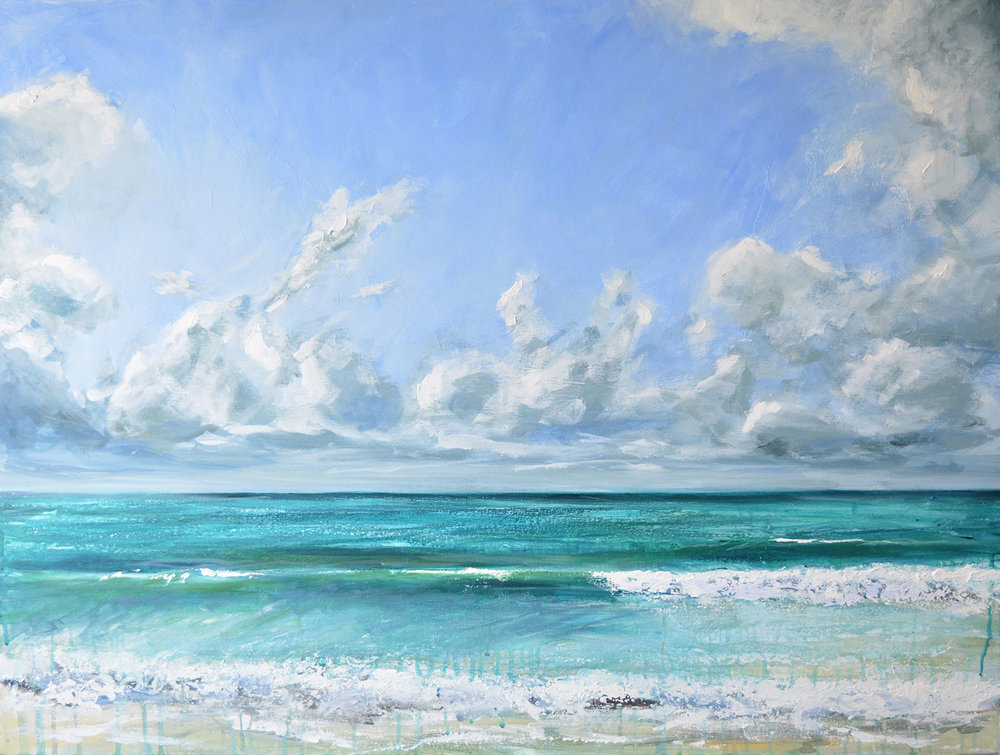 1000x755 Ocean Painting Being Free 30 X 40 Canvas Katie Jobling - Sea Painting Images