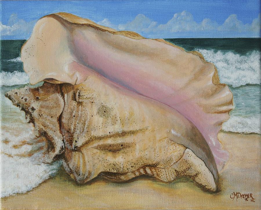 900x723 Sea Shell Painting By Christine Deemer - Sea Shell Painting