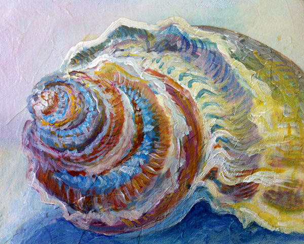 600x481 Seashell Painting X 3 Anne's Art - Sea Shell Painting