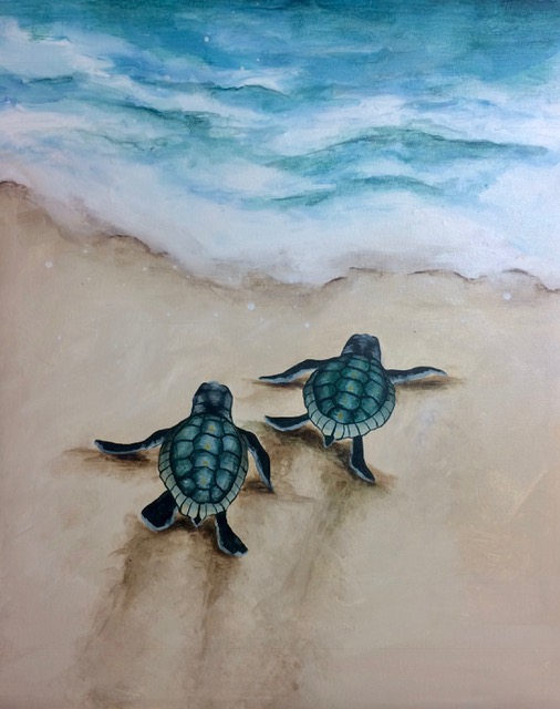 506x640 Sea Turtles 33 - Sea Turtle Painting