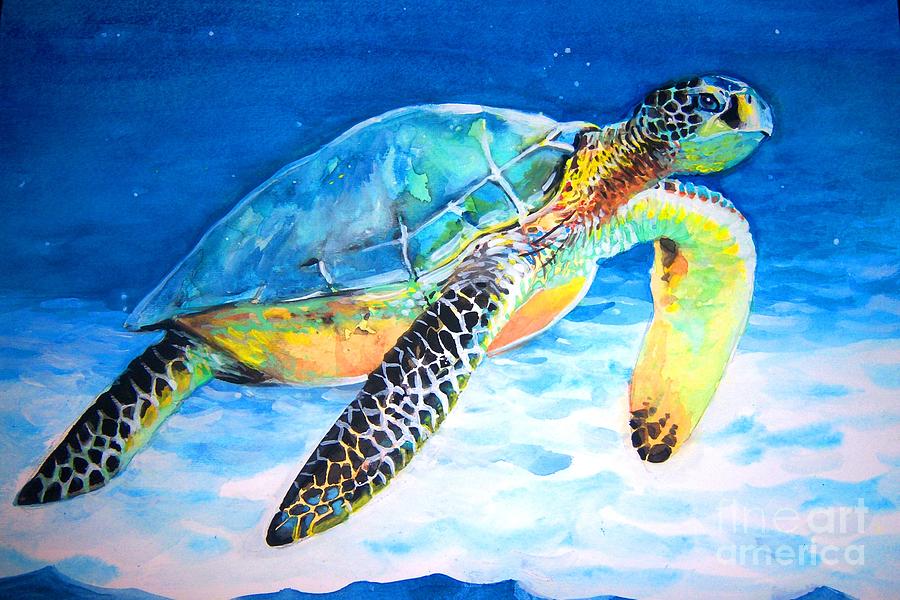 900x600 Loggerhead Sea Turtle Painting By Ken Huber - Sea Turtle Painting