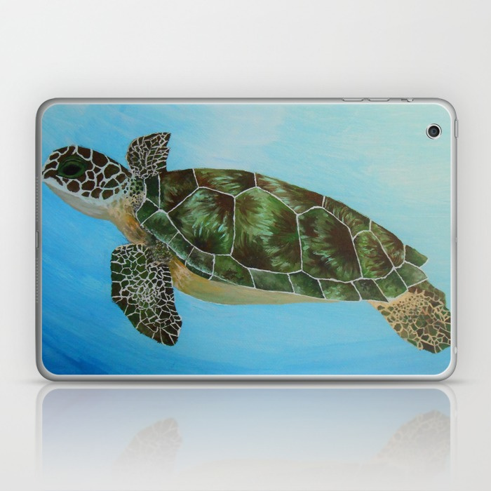 700x700 Green Sea Turtle Painting, Ocean Paintings, Sea Life Painting - Sea Turtle Painting Canvas