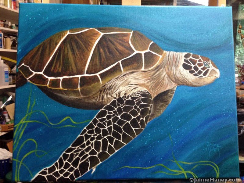 Sea Turtle Painting Canvas at PaintingValley.com | Explore collection ...