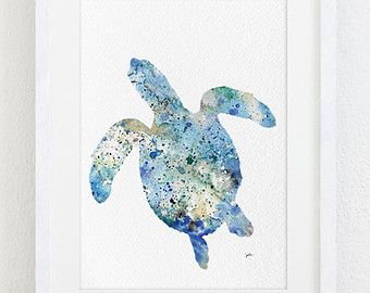 340x270 Sea Animal Painting Etsy Turtles Prints - Sea Turtle Silhouette Painting