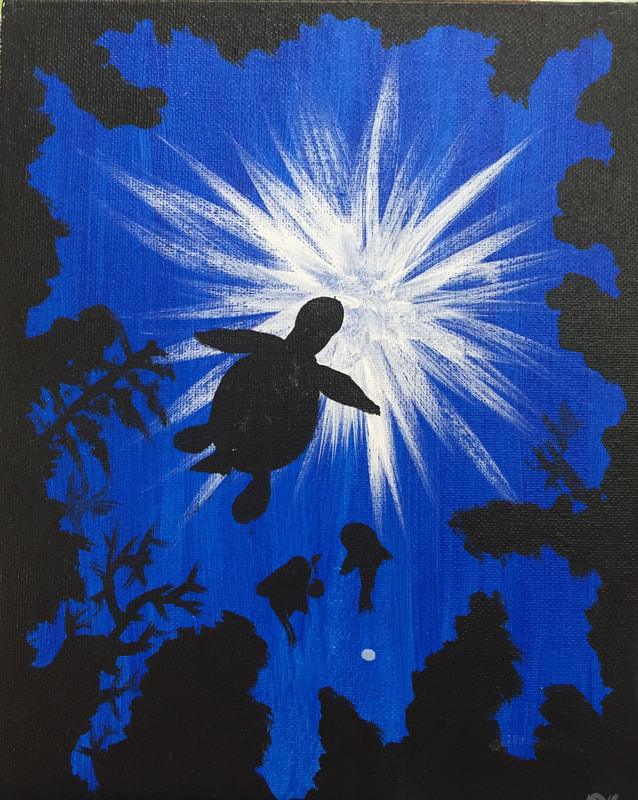 638x800 Field Trips - Sea Turtle Silhouette Painting