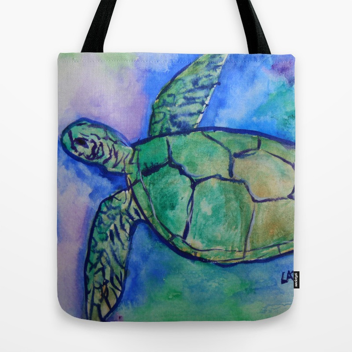 700x700 Sea Turtle Watercolor Painting Tote Bag By Donnabellas Society6 - Sea Turtle Watercolor Painting