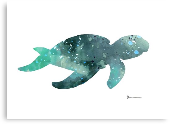550x400 Sea Turtle Watercolor Painting For Sale Metal Prints By Joanna - Sea Turtle Watercolor Painting