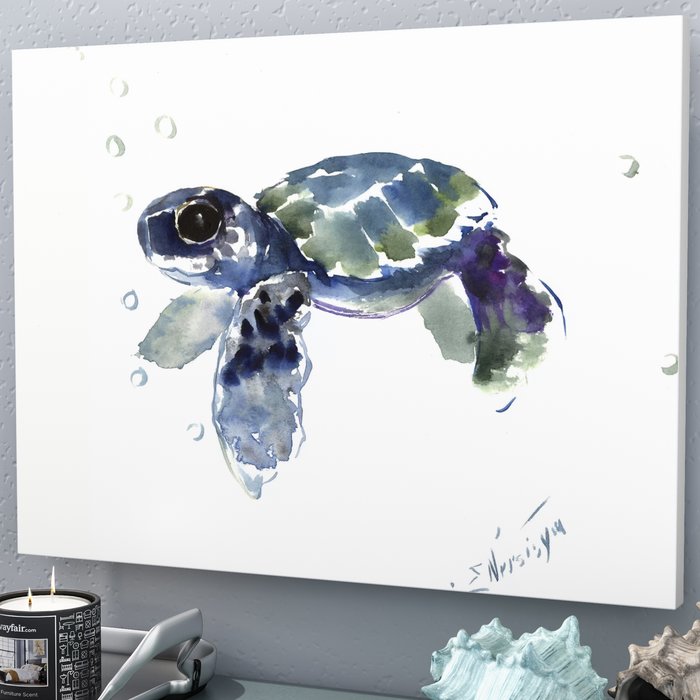 700x700 East Urban Home - Sea Turtle Watercolor Painting