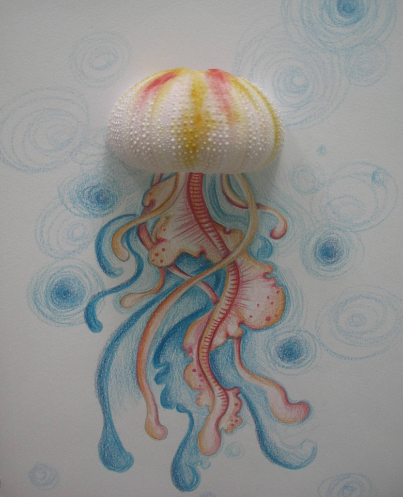 832x1024 Painted Sea Urchin Jelly Gauche, Color Pencil Amp Sea - Sea Urchin Painting