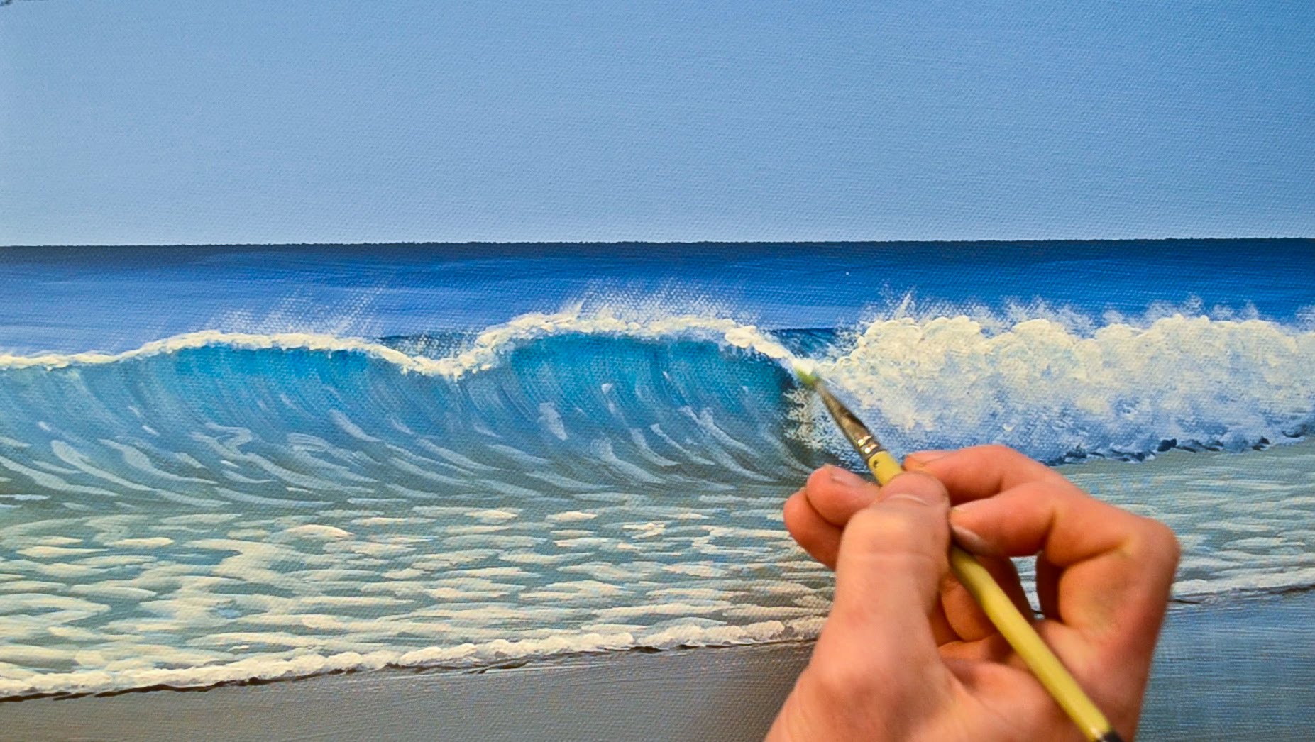1853x1046 How To Paint A Wave In Acrylics - Sea Waves Painting