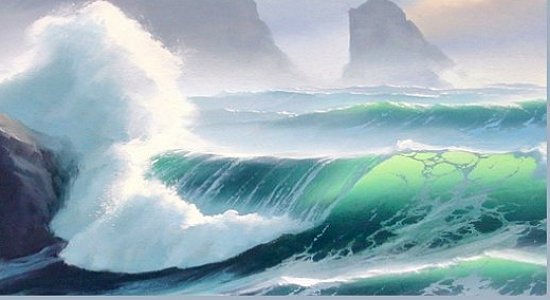 550x300 Painting The Breaking Wave - Sea Waves Painting