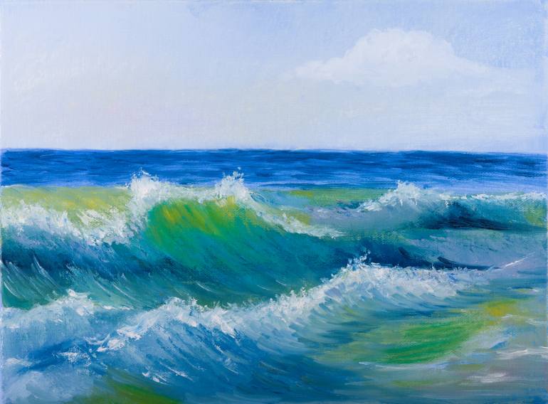 770x568 Saatchi Art Sea Waves Painting By Victoria Shaad - Sea Waves Painting