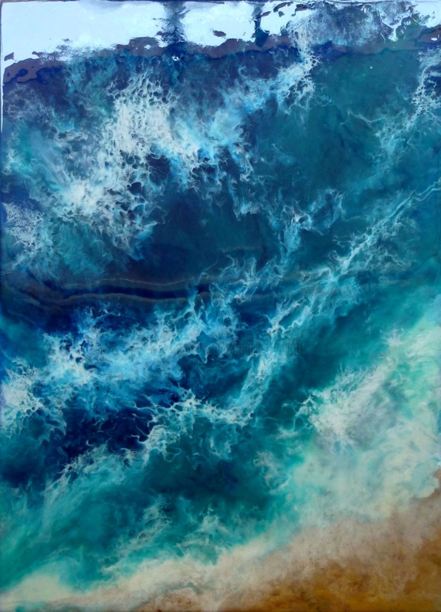 865x1200 Sea Waves, Resin Art (Irini Karpikioti) - Sea Waves Painting