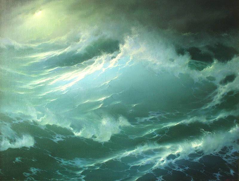 800x606 Seascape Painting,boat Painting,seascape Oil Painting,boat Oil - Sea Waves Painting