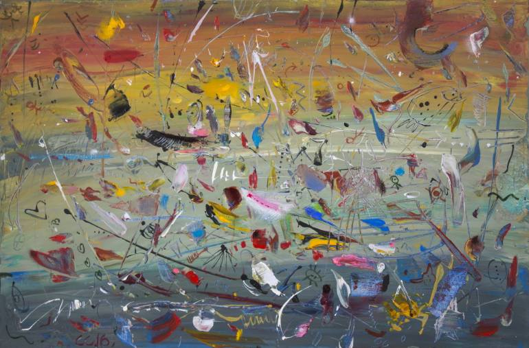 770x507 Saatchi Art Nothingness (Sea World) Painting By Serhiy Savchenko - Sea World Painting
