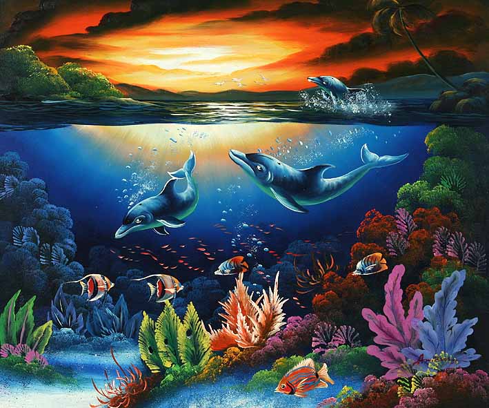 709x591 Underwater World - Sea World Painting