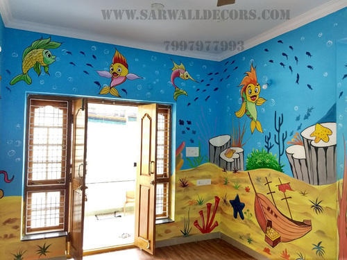 500x375 Asain Sea World Ampanimals Cartoon Wall Painting, Rs 45 Square Feet - Sea World Painting