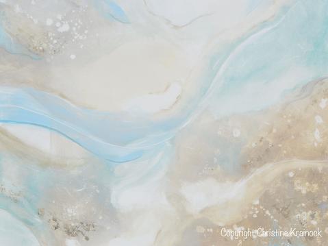 479x359 Original Art Abstract Painting Coastal Home Decor Aqua Blue Mint - Seafoam Painting