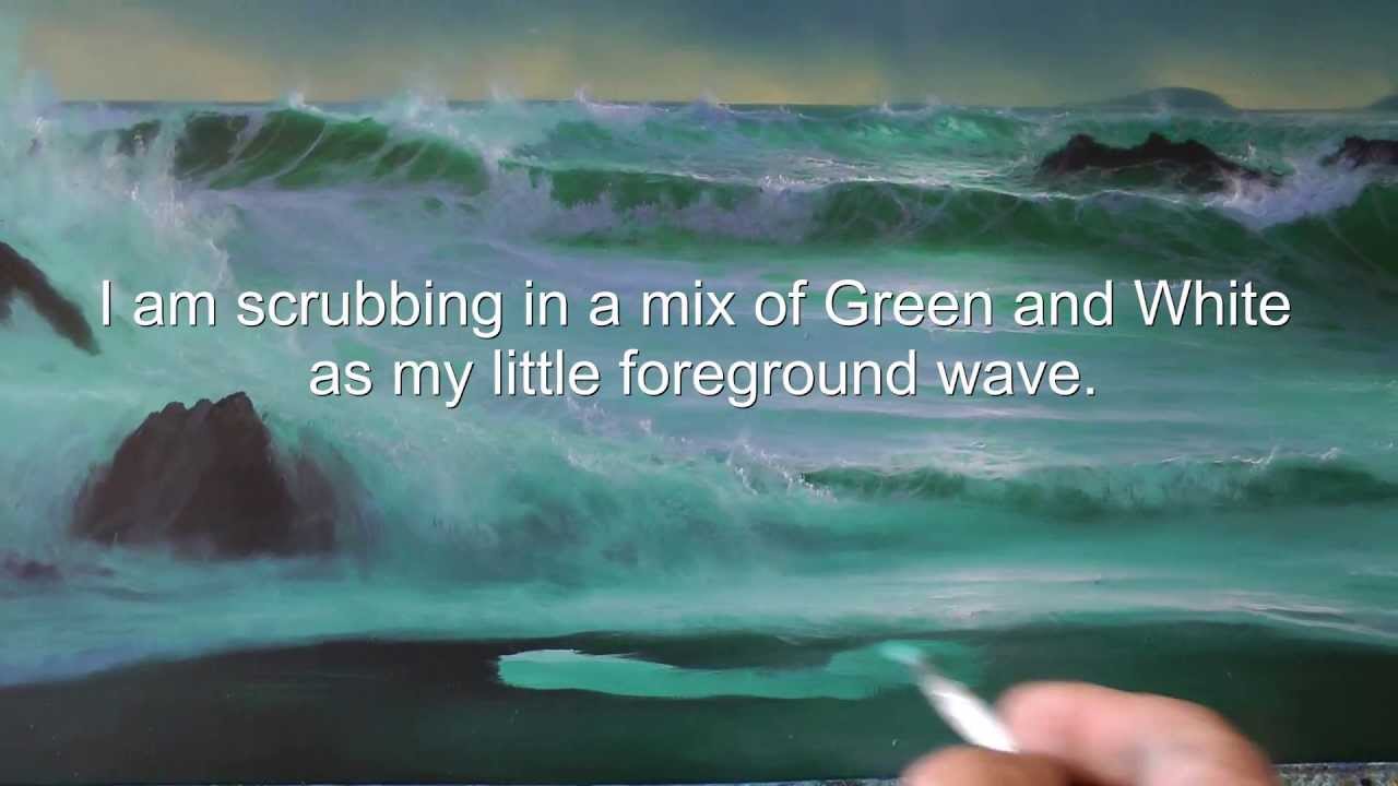 1280x720 Painting Sea Foam And Cloud Highlights In An Oil Painting By Alan - Seafoam Painting