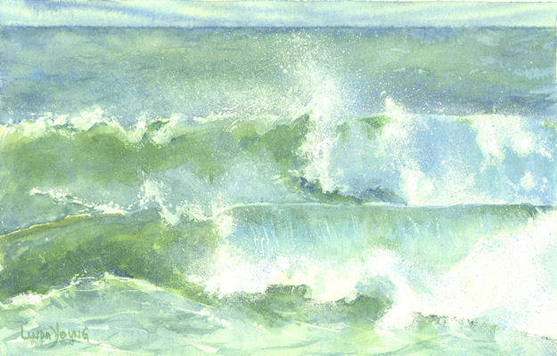 625x400 Sea Foam, Ocean Painting Of Waves By Linda Young Pennsylvania - Seafoam Painting