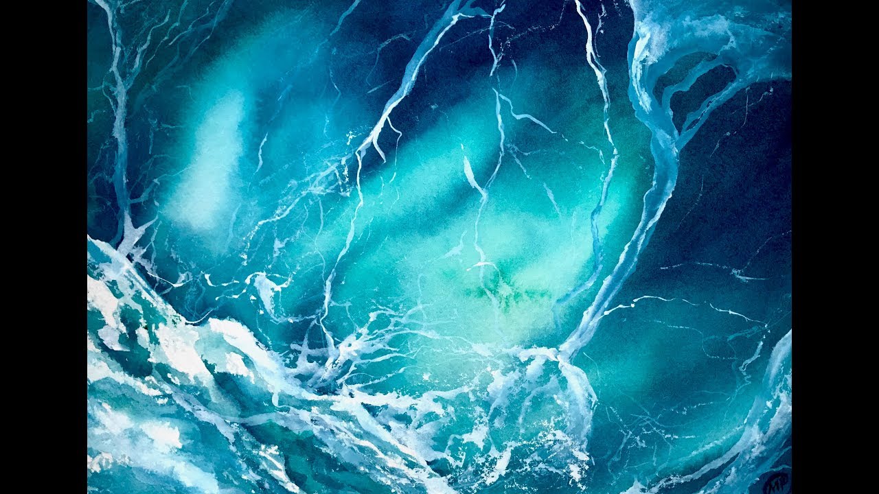 1280x720 Sea Foam In Watercolors Painting Tutorial - Seafoam Painting