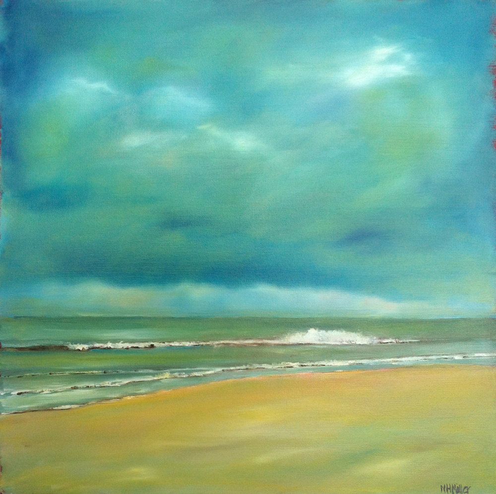1000x995 Beach Wedding Colors Outer Banks Beach Art, Ocean - Seafoam Painting