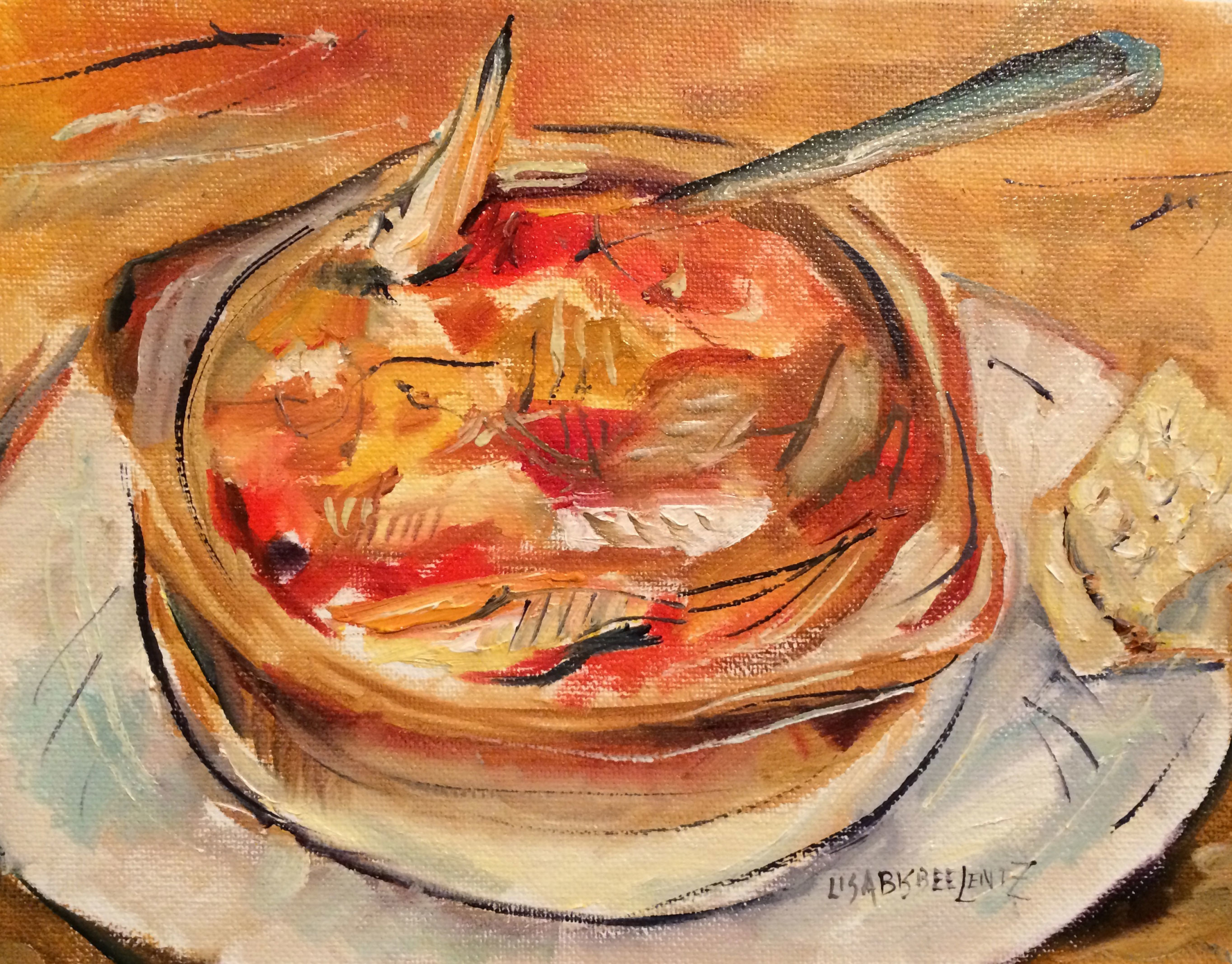 3272x2560 Sold - Seafood Painting